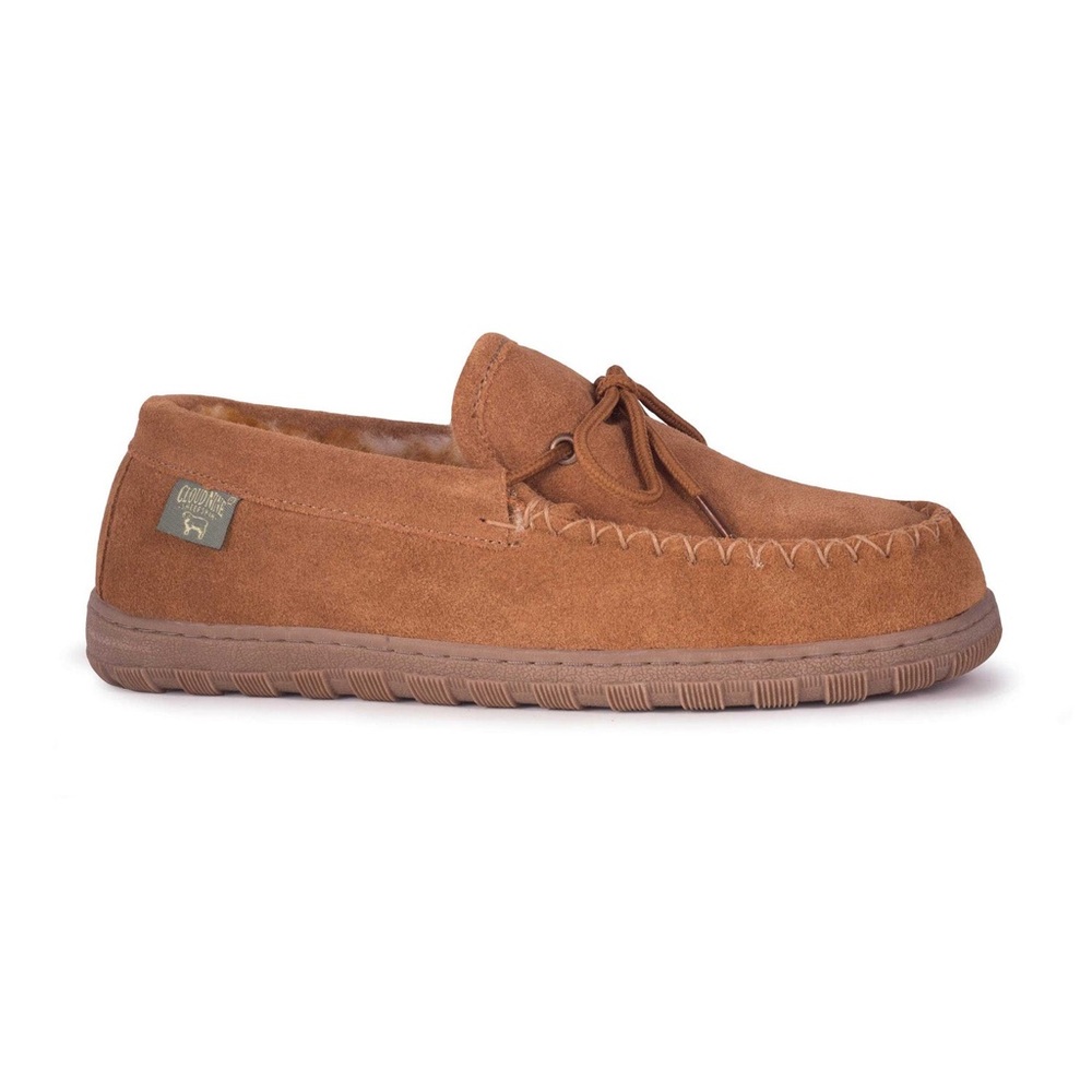 NEW!! Men’s Cloud 9 Sheepskin Moccasin Chestnut Suede Size 15M